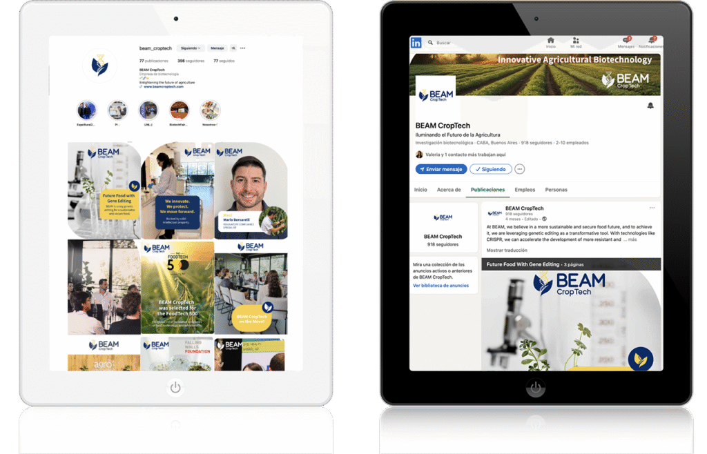 BEAM linkedin IG ipad